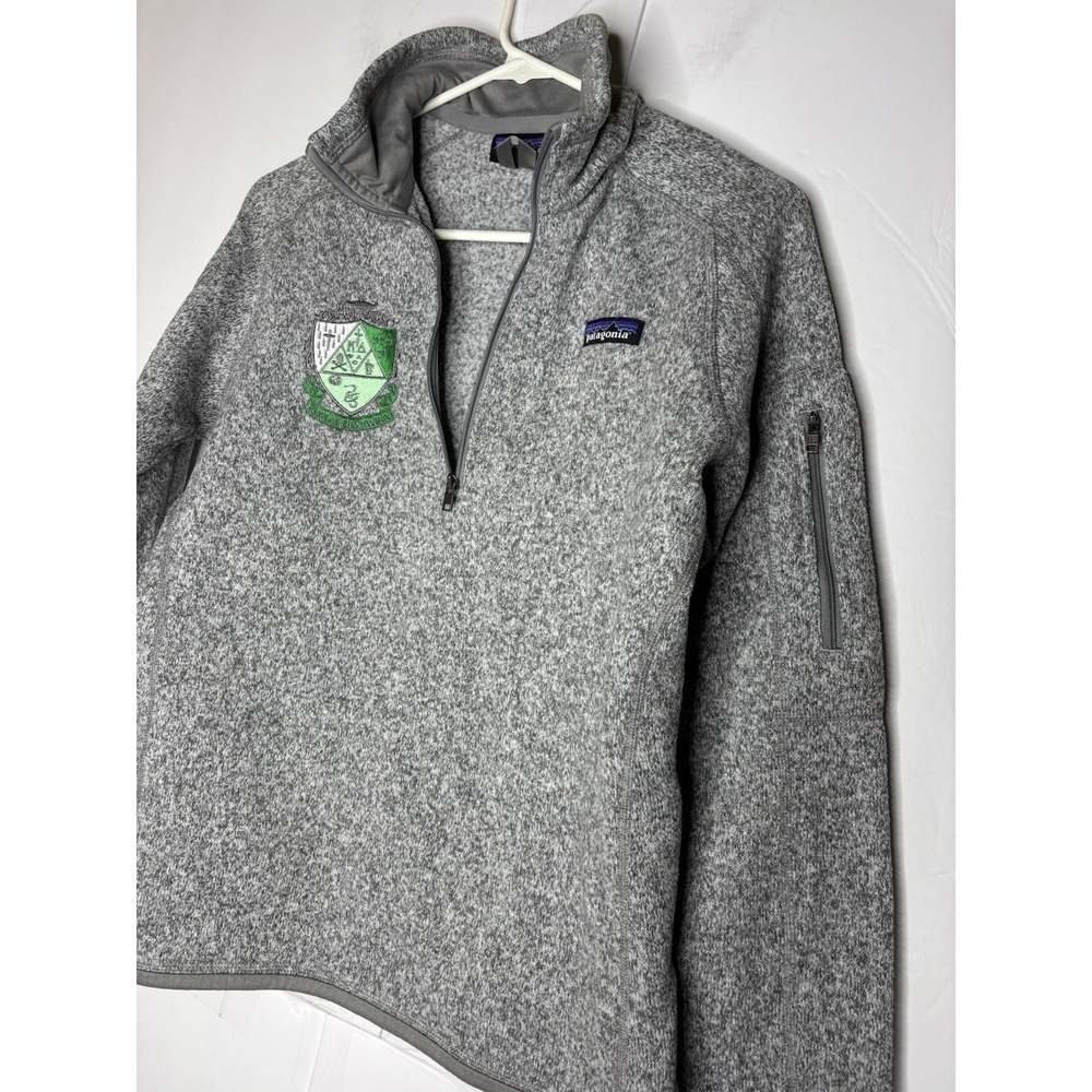 Patagonia Women's Medium ‎ 1/4 Zip Fleece Jacket Gray Sorority Embroidered K/D - Picture 6 of 11
